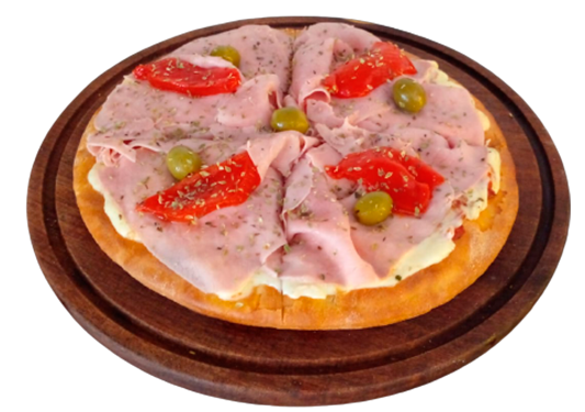 Pizza Jamón y Morrón (8 Porciones)